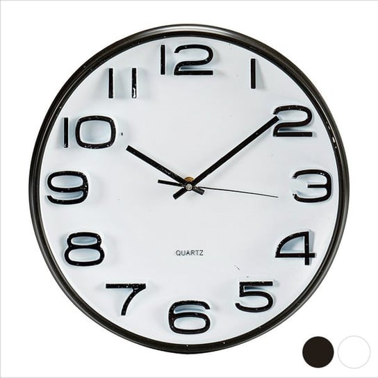 Zegar Ścienny Czarny Biały Szkło Plastikowy (33 x 5 x 33 cm) gift decor