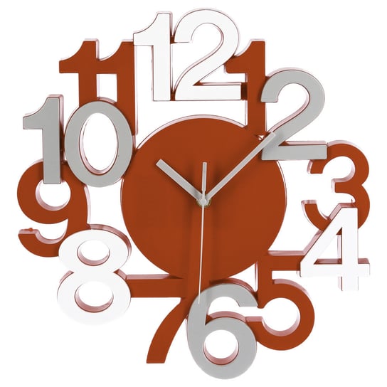 Zegar ścienny, czerwony, 34 x 4,2 x 32 cm Atmosphera Créateur d'intérieur