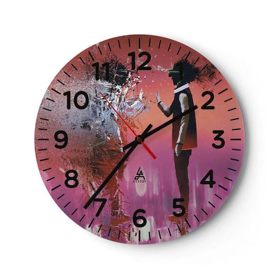 Zegar ścienny - Czy można wejrzeć w siebie? - 30x30cm - Abstrakcja Sztuka Ludzie - Okrągły zegar ścienny - Nowoczeny Stylowy Zegar do salonu do kuchni - Cichy i Modny zegar ARTTOR