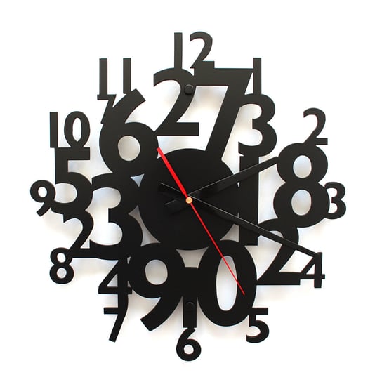 Zegar ścienny DECOLICIOUS Cyfry, czarny, 40x40 cm Decolicious