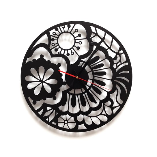 Zegar ścienny DECOLICIOUS Floro, czarny, 40x40 cm Decolicious