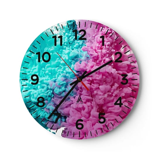 Zegar ścienny - Decydujące starcie - 30x30cm - Abstrakcja Sztuka 3D - Okrągły zegar ścienny - Nowoczeny Stylowy Zegar do salonu do kuchni - Cichy i Modny zegar ARTTOR