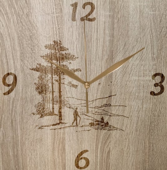 Zegar Ścienny Dekoracyjny grawerowany Wędrówki Góry Spacer 35 cm Inna marka
