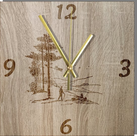 Zegar Ścienny Dekoracyjny grawerowany Wędrówki Góry Spacer 45 cm Inna marka