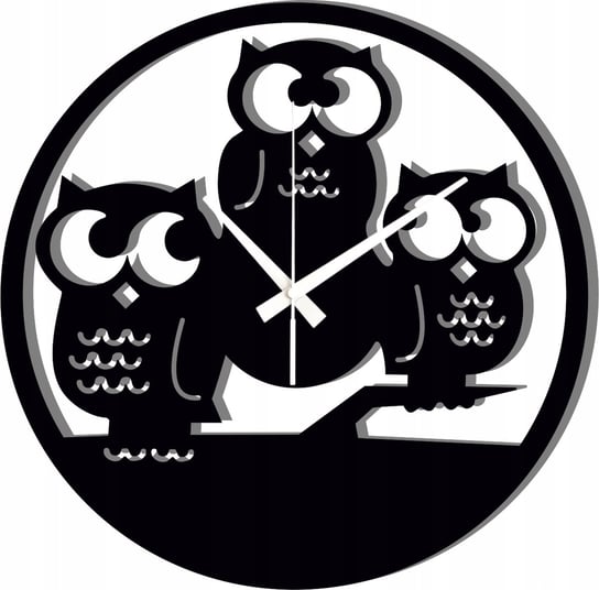Zegar Ścienny Dekoracyjny Prezent Trzy sowy Sówki 45 cm Inna marka