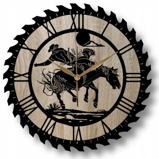 Zegar Ścienny Dekoracyjny Rodeo Kowboj USA Texas 35 cm Inna marka