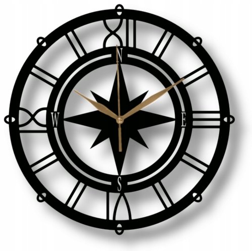Zegar Ścienny Dekoracyjny Róża Wiatrów Kompas 35 cm Inna marka