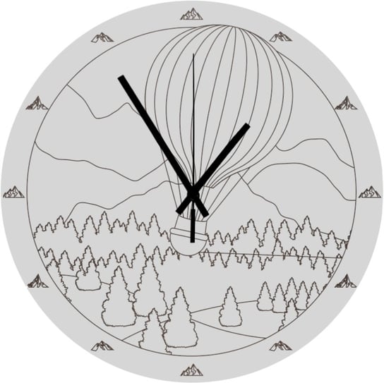 Zegar Ścienny Dekoracyjny Widok Gór Balon 45 cm Inna marka