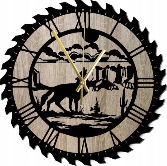 Zegar Ścienny Dekoracyjny Wilk w lesie Ostrze piły 45 cm Inna marka