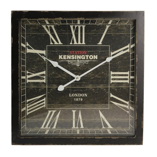 Zegar ścienny DEKORIA London, Black, czarny, 40x40x6 cm Dekoria