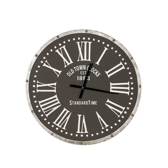 Zegar ścienny DEKORIA Old Town II, ciemnoszary, 60x60x4 cm Dekoria