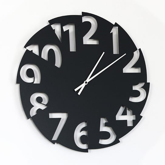Zegar ścienny design Broken Time, czarny, 40 cm deLorentis