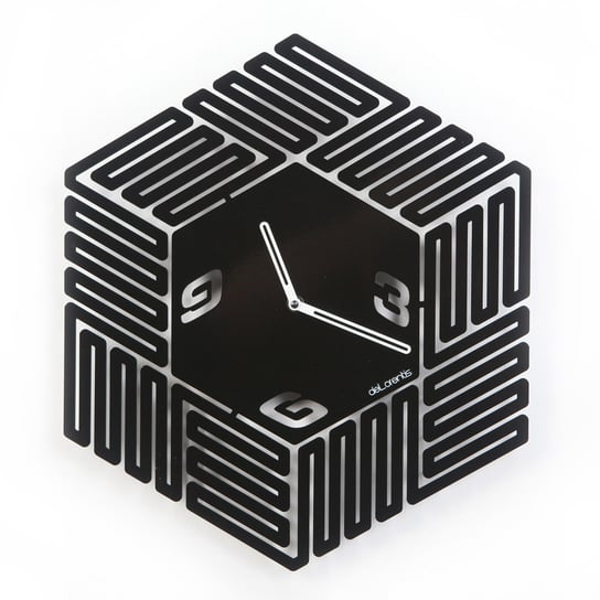 Zegar ścienny design Labyrinth, czarny, 30x40 cm deLorentis