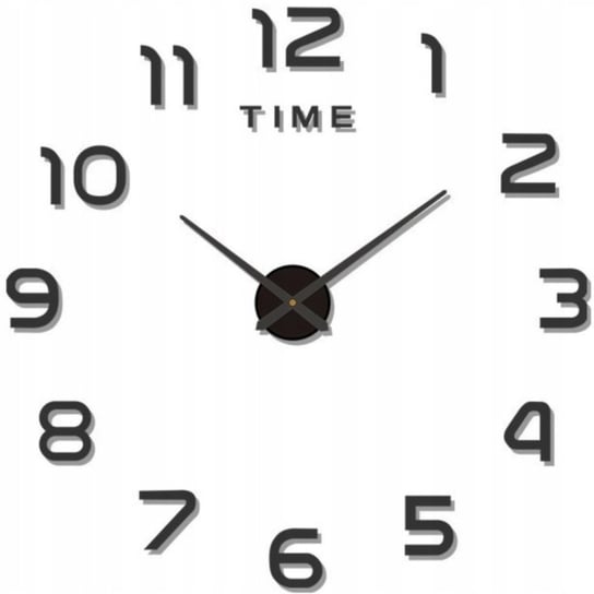 Zegar Ścienny DIY 3D Czarny Duży Naklejany Nowoczesny Loft na Ścianę XXL Inna marka