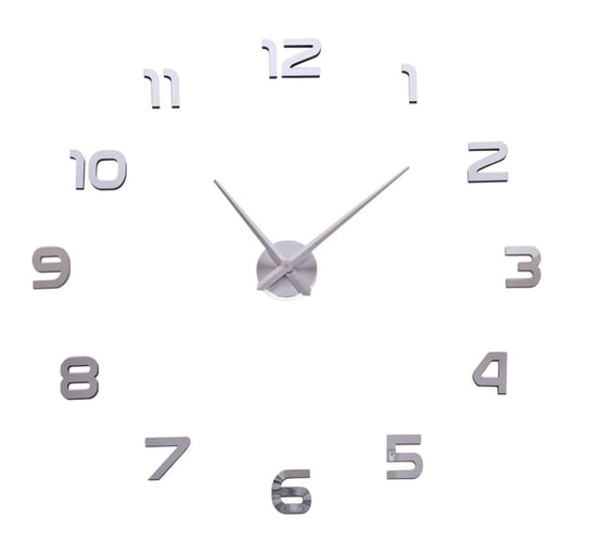 Zegar ścienny DIY NEPRI 65 - 130 cm - srebrny 3D GMM