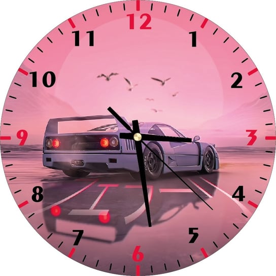 Zegar Ścienny Dla Dzieci Samochód Ferrari 30 cm Plexido