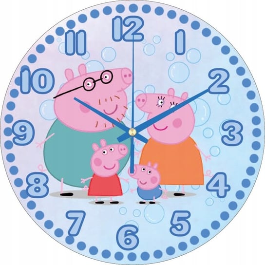 Zegar Ścienny Dla Dzieci Świnka Peppa 30Cm Rodzinka Plexido