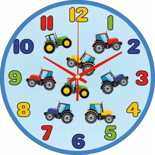 Zegar Ścienny Dla Dzieci Traktor Dla Chłopca 30 Cm Plexido