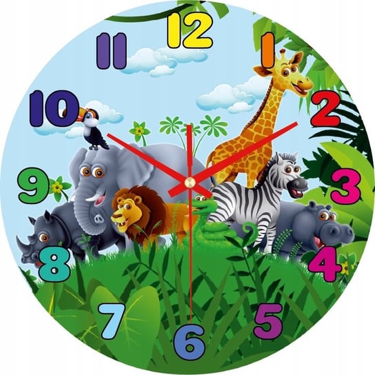 Zegar Ścienny Dla Dzieci Zoo Zwierzątka 30 Cm Plexido