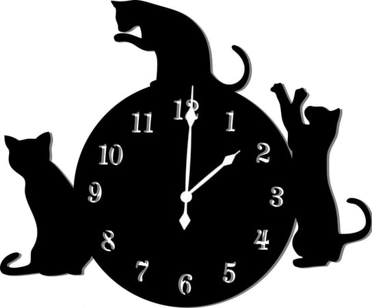 Zegar Ścienny dla Kociary Kociarza Kotki 3 Koty Prezent 45 cm Inna marka