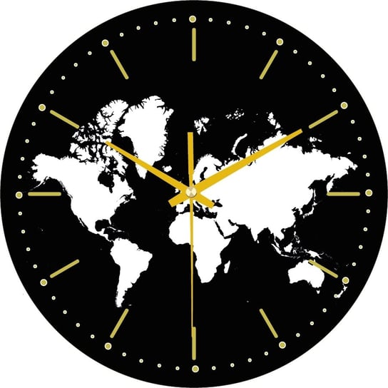 Zegar Ścienny do Biura Salonu Mapa Świata Ozdobny Plexido