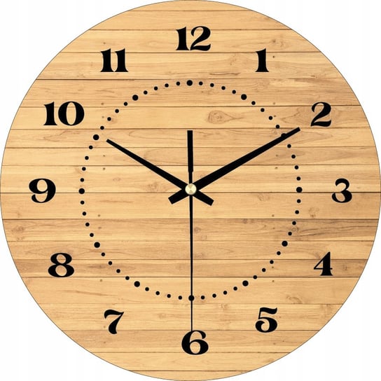 Zegar Ścienny do Kuchni Biura Ozdobny Drewno 30 cm Plexido