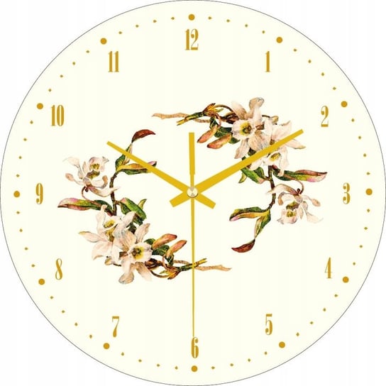 Zegar Ścienny Do Kuchni Jadalni Ozdobny Kwiatki Plexido