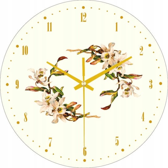 Zegar Ścienny do Kuchni Jadalni Ozdobny Kwiatki Plexido