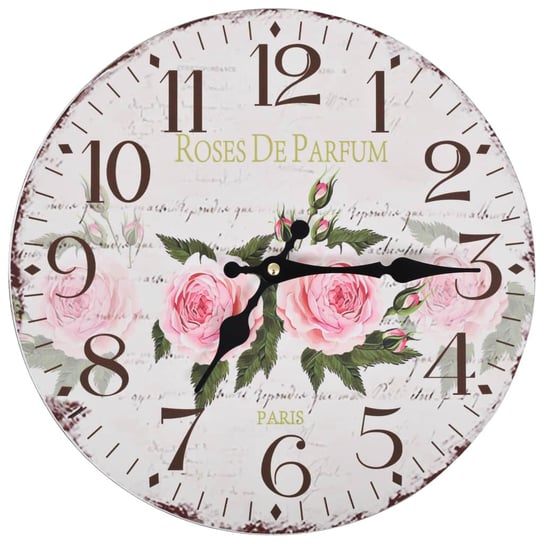 Zegar ścienny do kuchni MWGROUP, biało-różowy, 30 cm vidaXL