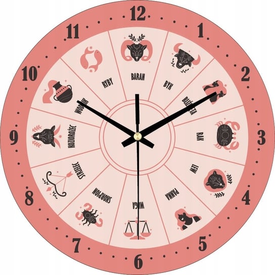Zegar Ścienny do Kuchni Salonu Ozdobny Zodiaki Plexido