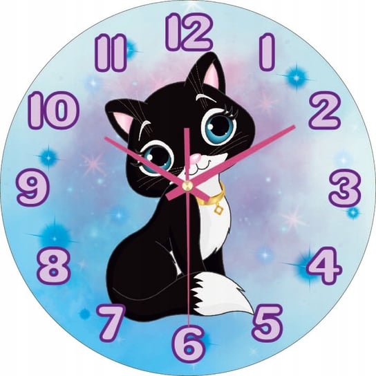 Zegar Ścienny Do Pokoju Dziecka Kot Prezent 30 Cm Plexido
