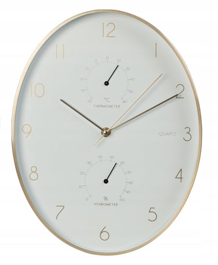 Zegar ścienny do salonu biały okrągły 34 cm Koopman