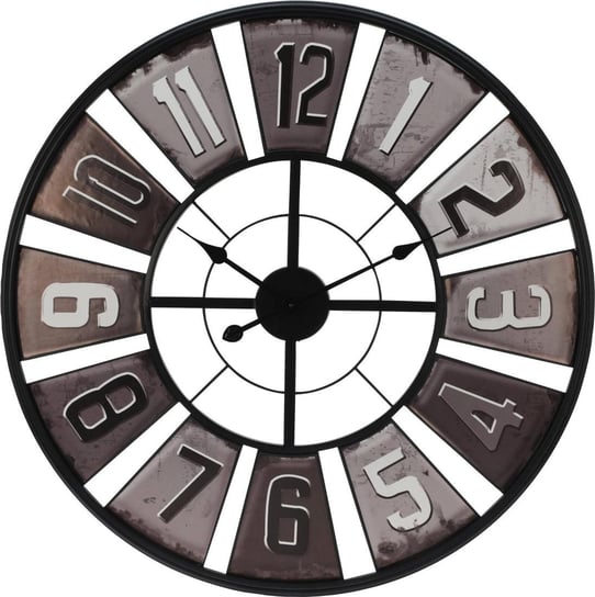 Zegar ścienny do salonu z industrialną tarczą, Ø 80 cm, czarny Segnale