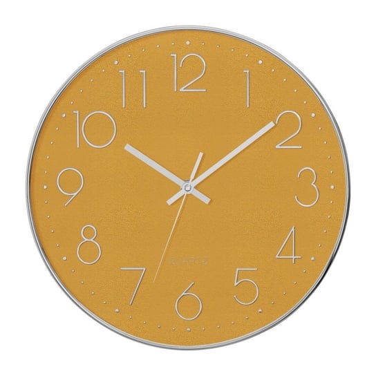 Zegar ścienny do sypialni ATMOSPHERA, żółto-biały, 30 cm Atmosphera