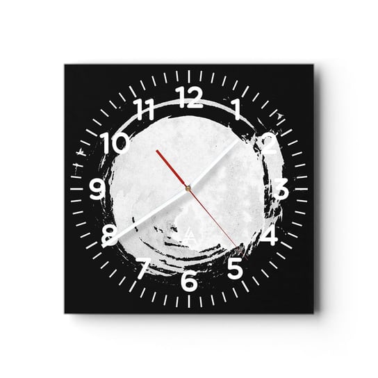 Zegar ścienny - Dobre wyjście - 30x30cm - Koło Planeta Księżyc - Kwadratowy zegar ścienny - Nowoczeny Stylowy Zegar do salonu do kuchni - Cichy i Modny zegar ARTTOR