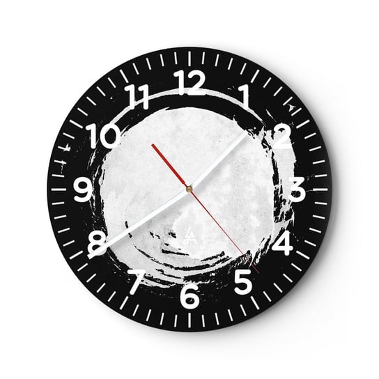 Zegar ścienny - Dobre wyjście - 40x40cm - Koło Planeta Księżyc - Okrągły zegar szklany - Nowoczeny Stylowy Zegar do salonu do kuchni - Cichy i Modny zegar ARTTOR