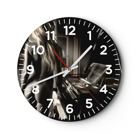 Zegar ścienny - Doskonała harmonia wieczoru - 30x30cm - Kobieta Akt Sztuka - Okrągły zegar ścienny - Nowoczeny Stylowy Zegar do salonu do kuchni - Cichy i Modny zegar ARTTOR