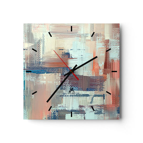 Zegar ścienny - Dotrzeć do światła - 30x30cm - Pastelowe Minimalizm Jasny - Kwadratowy zegar na szkle - Nowoczeny Stylowy Zegar do salonu do kuchni - Cichy i Modny zegar ARTTOR