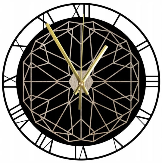 Zegar Ścienny Drewniany Geometryczny Rzymski Styl 45 cm Inna marka