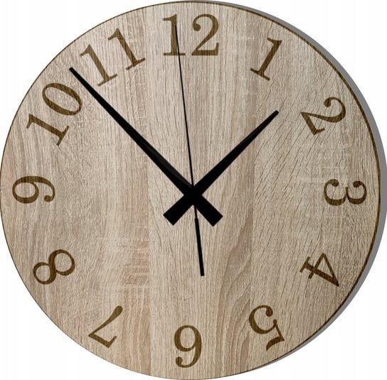 Zegar Ścienny Drewniany Grawerowane Liczby Klasyczny 45 cm Inna marka