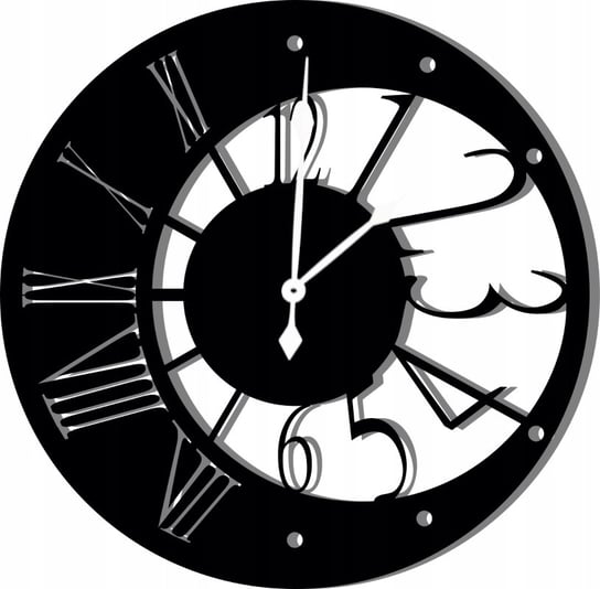 Zegar Ścienny drewniany Loft Pół Księżyc 45 cm Inna marka