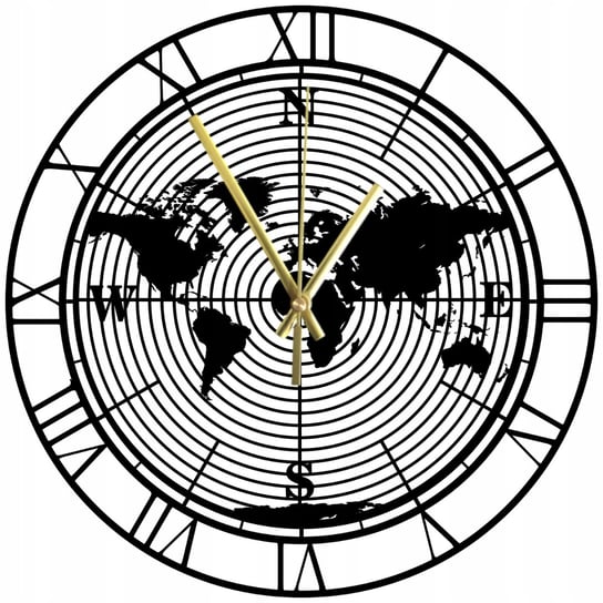 Zegar Ścienny Drewniany Mapa Świata Modna Dekoracja Zegar 45 cm Inna marka