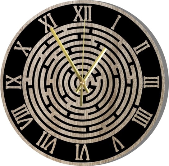 Zegar Ścienny Drewniany Maze z Motywem Labiryntu 45 cm Inna marka