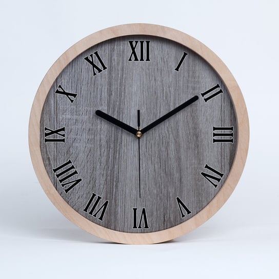 Zegar ścienny drewniany okrągły drewno fi 30 cm, Tulup Tulup