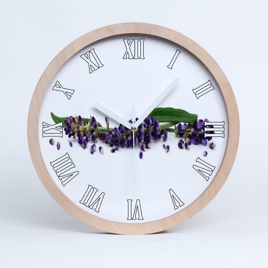 Zegar ścienny drewniany okrągły lawenda fi 30 cm, Tulup Tulup