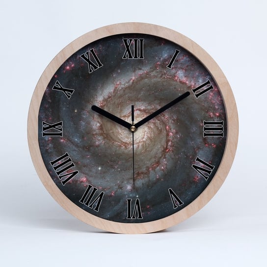 Zegar ścienny drewniany okrągły mgławica fi 30 cm, Tulup Tulup