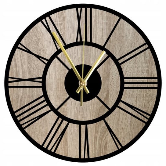 Zegar Ścienny Drewniany Okrągły Rzymski Styl Dąb Sonoma Prezent 45 cm Inna marka