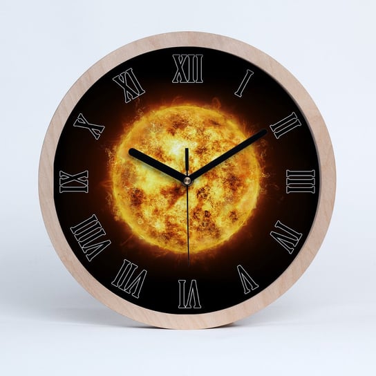 Zegar ścienny drewniany okrągły słońce fi 30 cm, Tulup Tulup