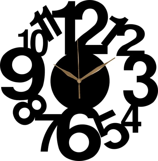 Zegar Ścienny Drewniany Piękny Modny Zwariowane Liczby 35 cm Inna marka