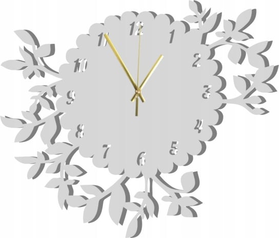 Zegar Ścienny drewniany Zdobiony Motywem Liści 45 cm Inna marka